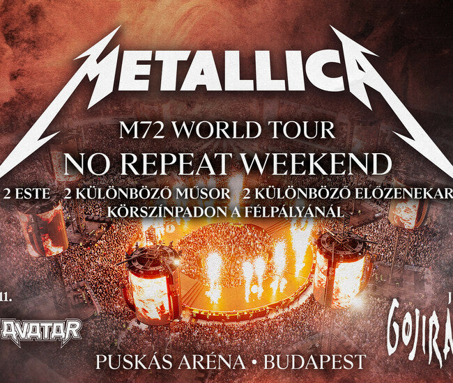 Dva kovové odznaky Metallica M72 World Tour Budapest od Swapik CZ na bílé pozadí