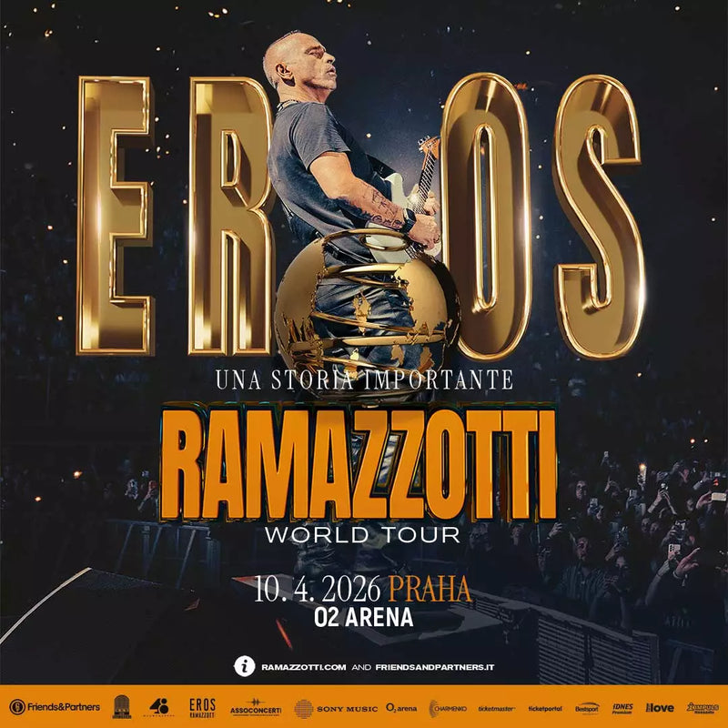 Vstupenky na koncert EROS RAMAZZOTTI od Swapik CZ, zobrazené na obrázku s čárovým kódem a vstupenkou.
