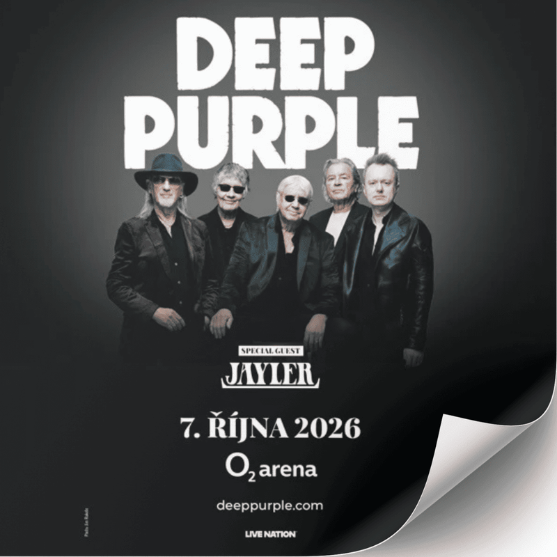 Vstupenka na koncert Deep Purple od Swapik CZ, barevná vstupenka s názvem kapely a datem koncertu