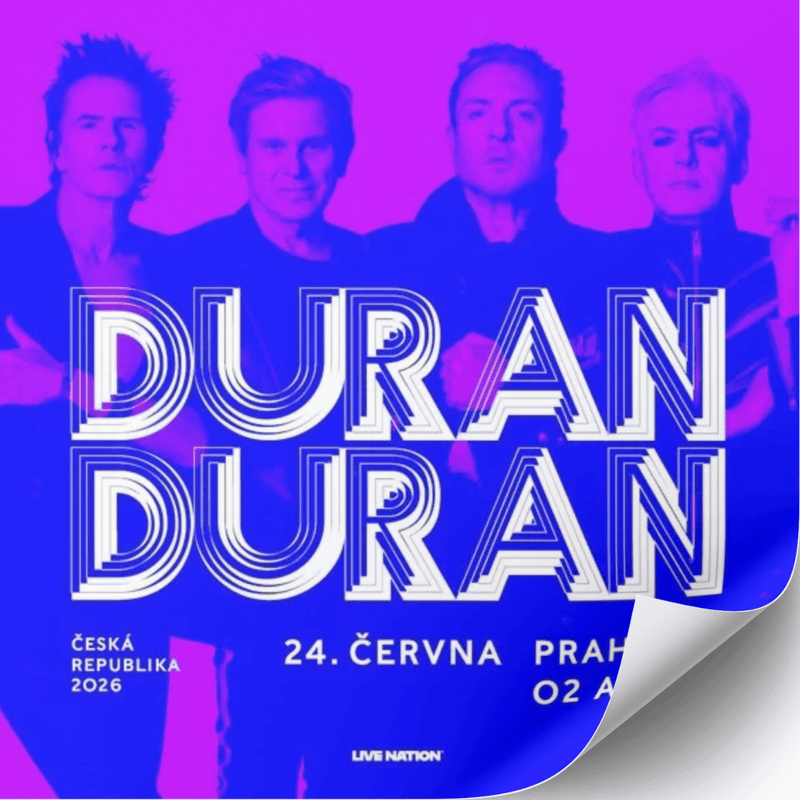 Vstupenka na koncert kapely Duran Duran od Swapik CZ, papírová vstupenka s názvem a datem akce
