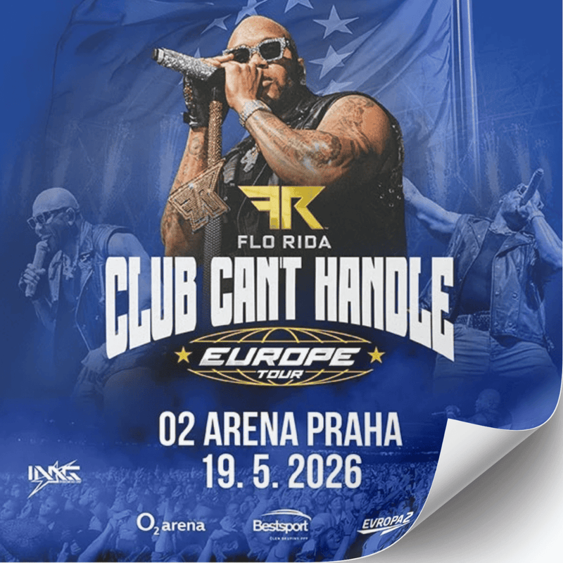 Vstupenka na koncert Flo Rida, hudební událost, od Swapik CZ, s vizuálem s jménem interpreta na vstupence.
